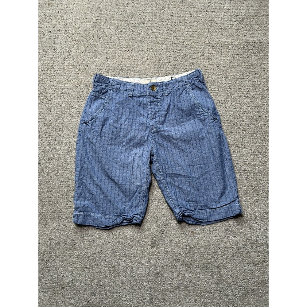 Scotch and Soda Amsterdam Fave Shorts Mens 32 Blue Cotton Linen Blend Chino